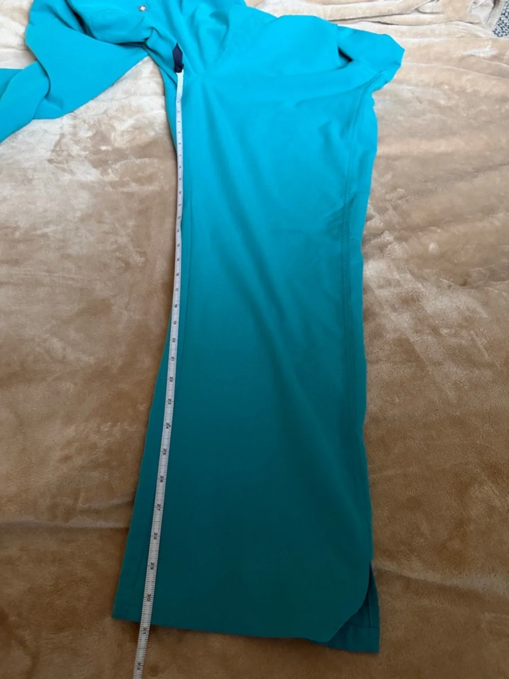 Figs Teal Isabel High Rise Wide Leg Scrub Pants - Picture 4 of 9